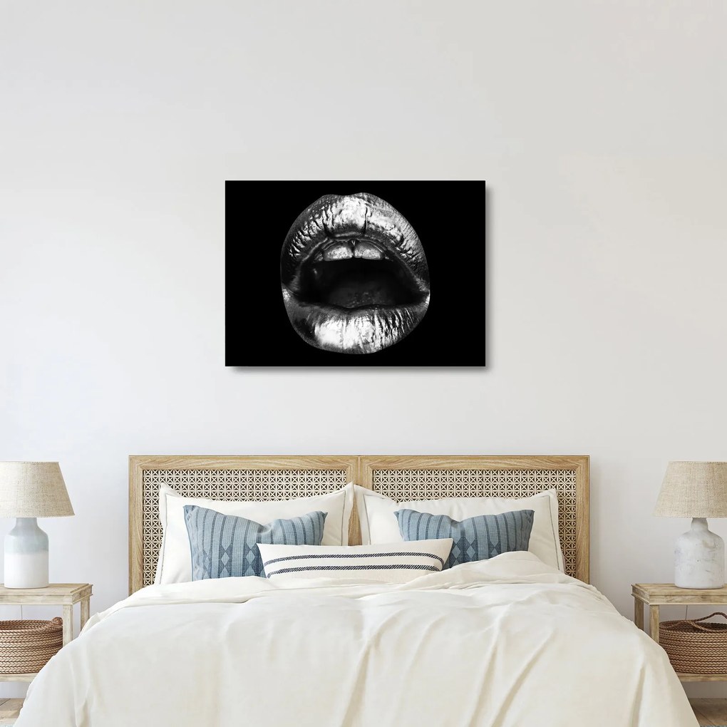 Obraz na szkle - Błyszczące usta (70x50 cm)
