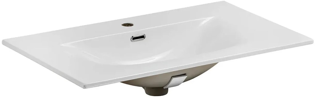 Biała ceramiczna umywalka meblowa - Kenet 80 cm
