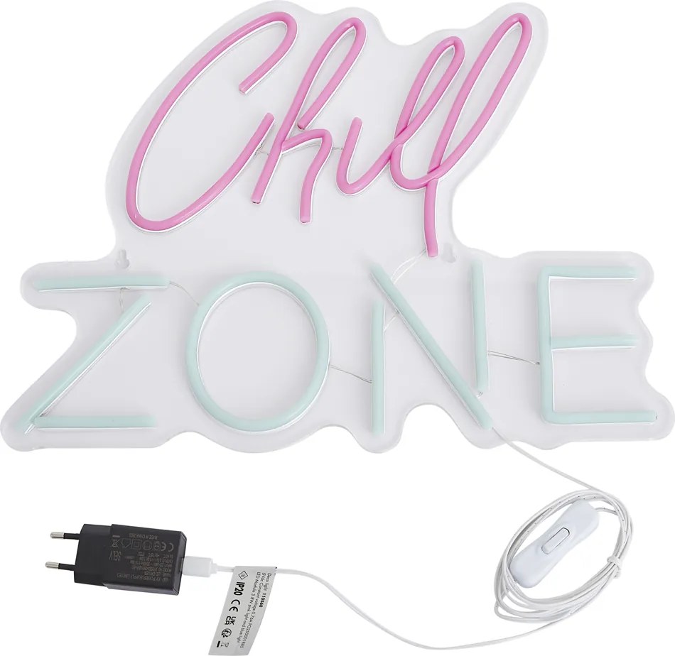 Neonowa lampa ścienna różowo-niebieska z LED - Chill Zone