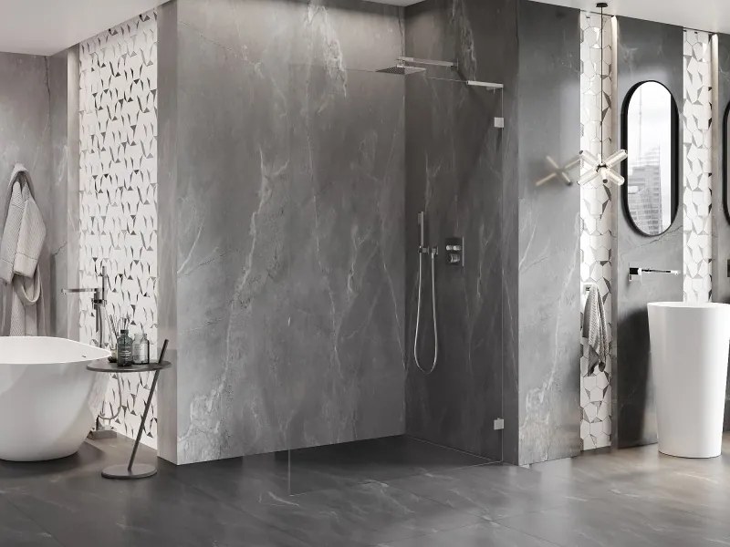 Mexen Lunar L ścianka prysznicowa Walk-in prawa 70 x 200 cm, transparent 8 mm, nikiel szczotkowany - 830L-070-000-97-00-P