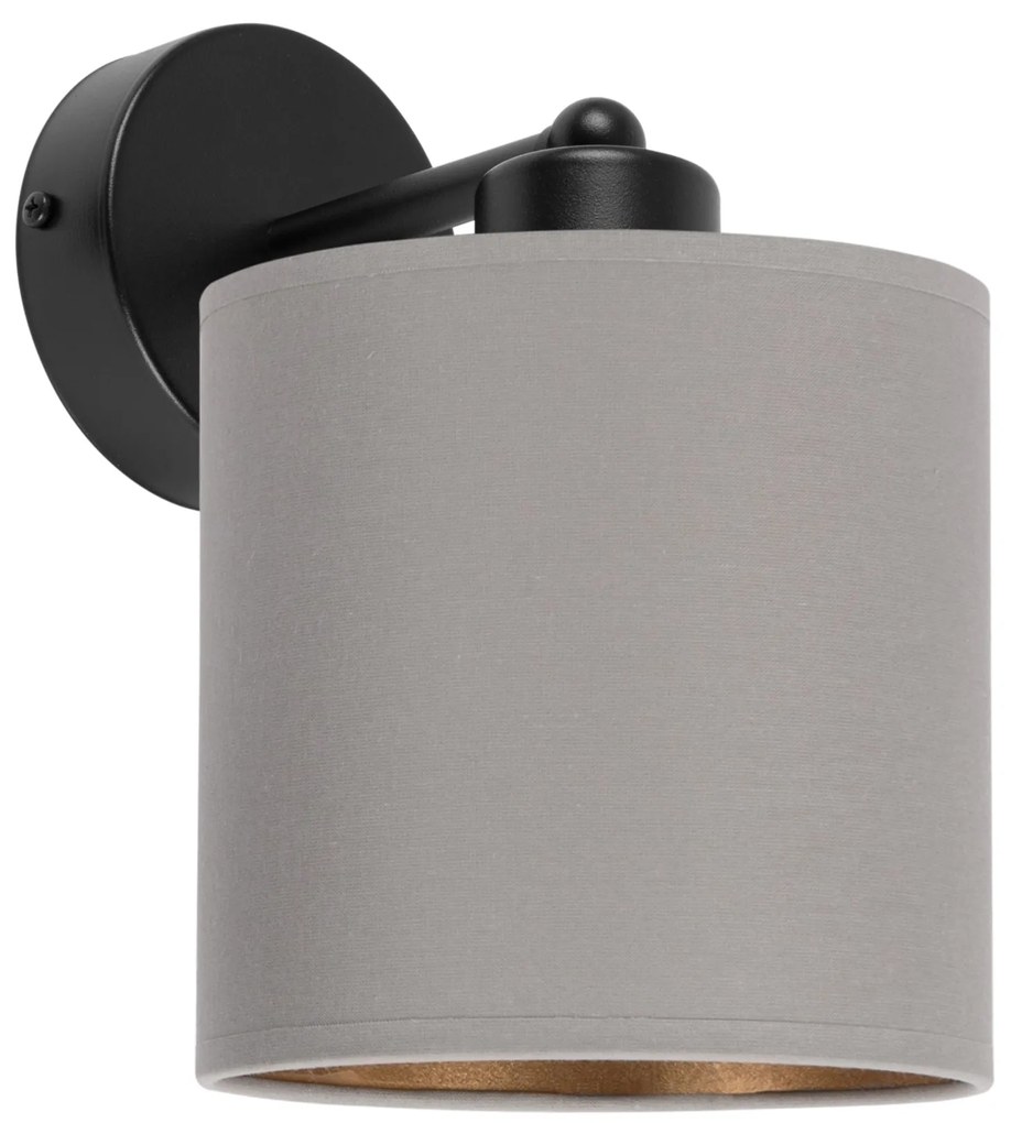 Czarny kinkiet LED z szarym abażurem WD-C-1010SC-GR jednopunktowy indu
