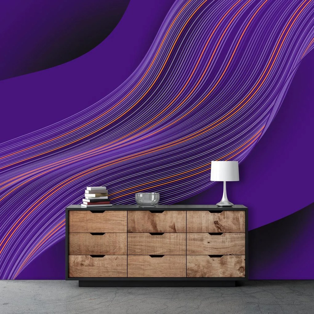 Fototapeta - Fioletowa fala (196x136 cm)