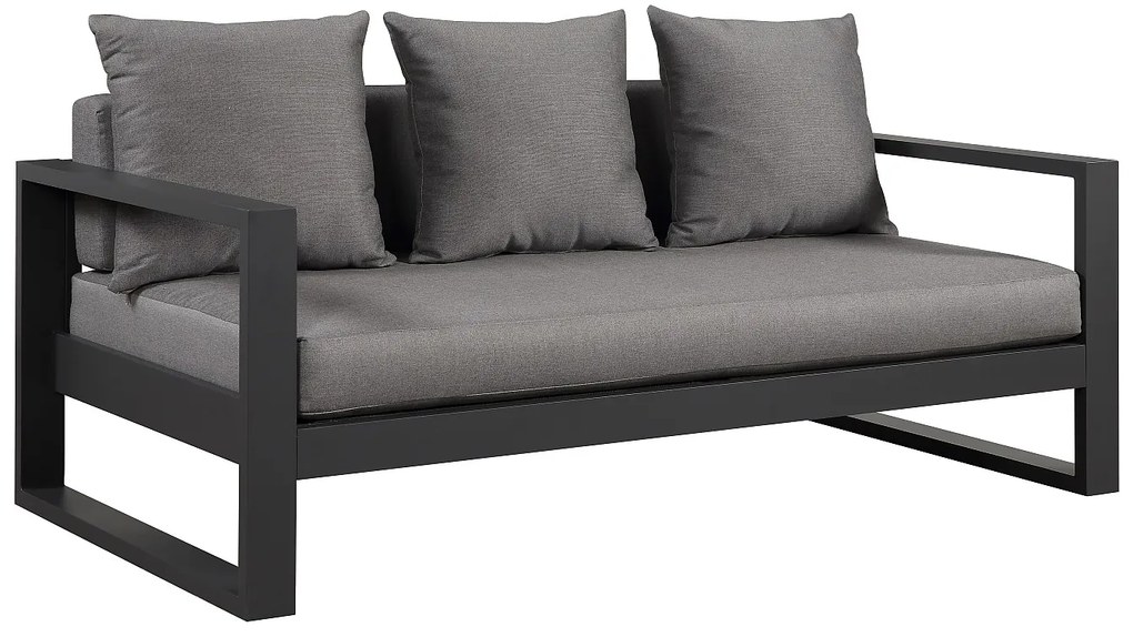 Kanapa ogrodowa 3-osobowa z aluminium – kolor antracytowy - MOLOKAI