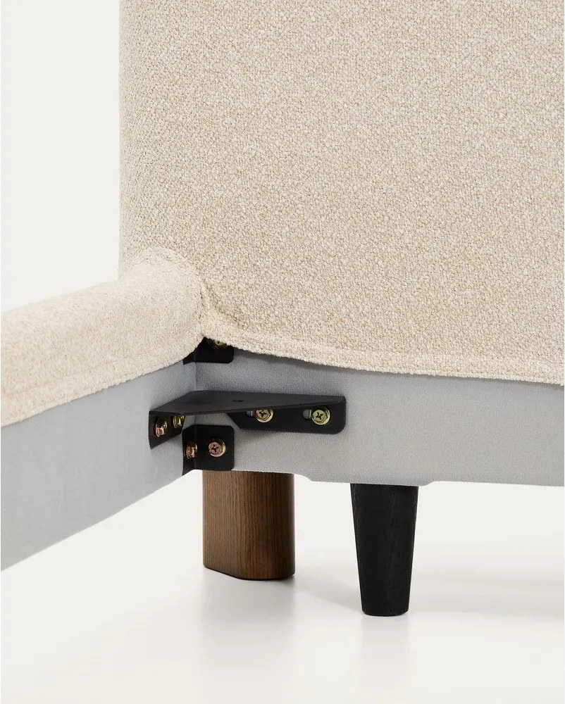 Beżowe tapicerowane łóżko dwuosobowe bez stelaża 160x200 cm Odina – Kave Home