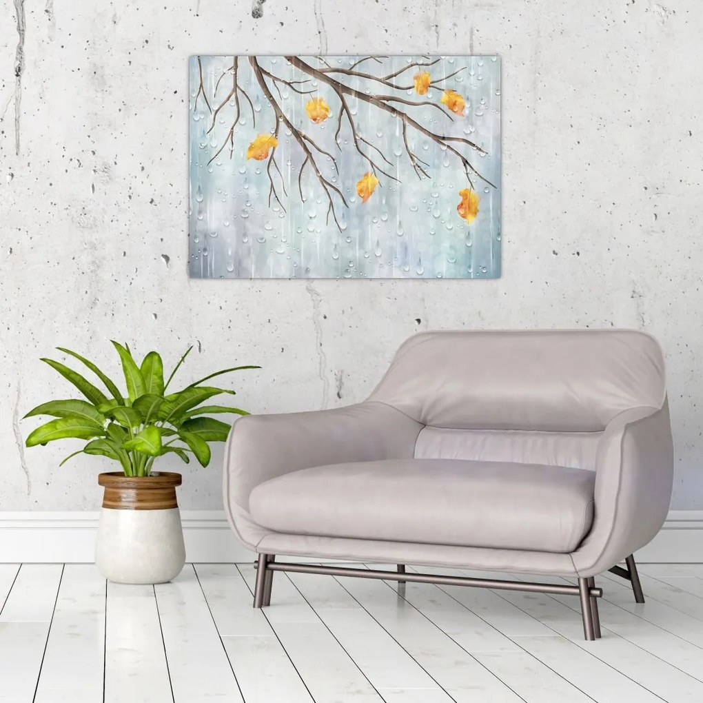 Obraz na szkle - Deszczowa jesień (70x50 cm)