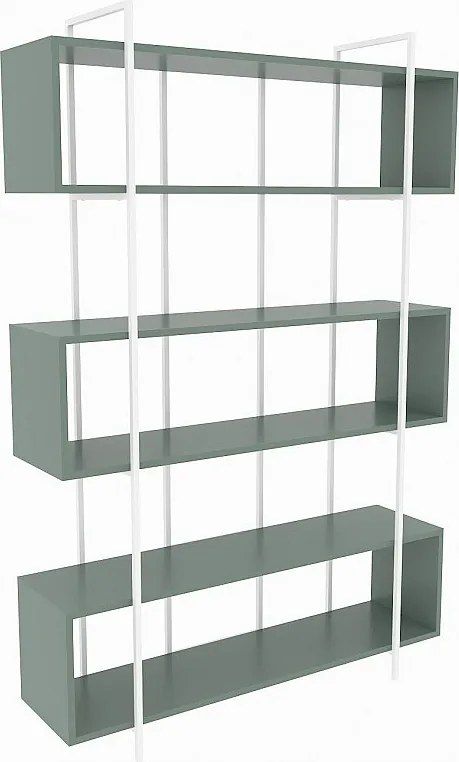 Elegancki zielono-biały regał na książki, 120 x 180 x 29,6 cm | Płyta wiórowa pokryta melaminą w 100%, grubość 18 mm | Idealny do nowoczesne