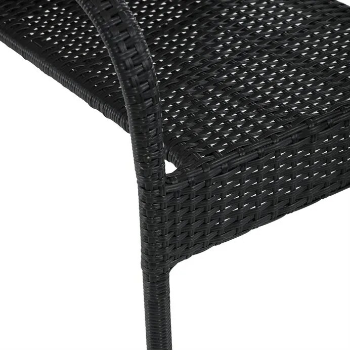 Autronic Krzesło ogrodowe, metal, polyratan,czarne, A ZC-S2113 BK