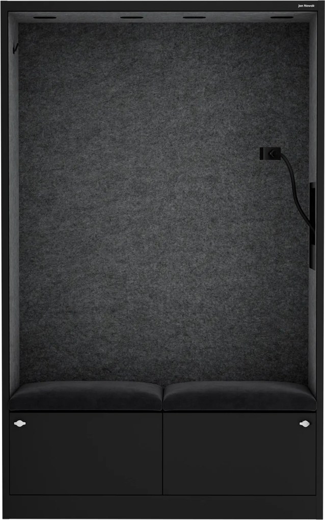 Szafa akustyczna do biura i szkoły Sally MentalBox, 115 x 40 x 185 cm, czarny/ciemnoszary
