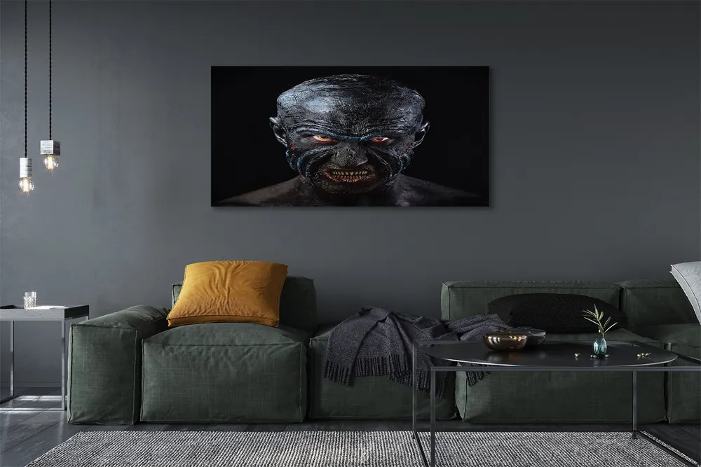 Duży obraz na płótnie Straszna Postać o Czerwonych Oczach