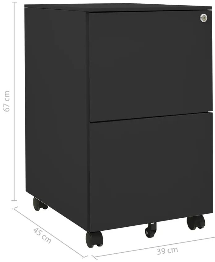 Biurowy mobilny kontenerek antracyt F7-N37