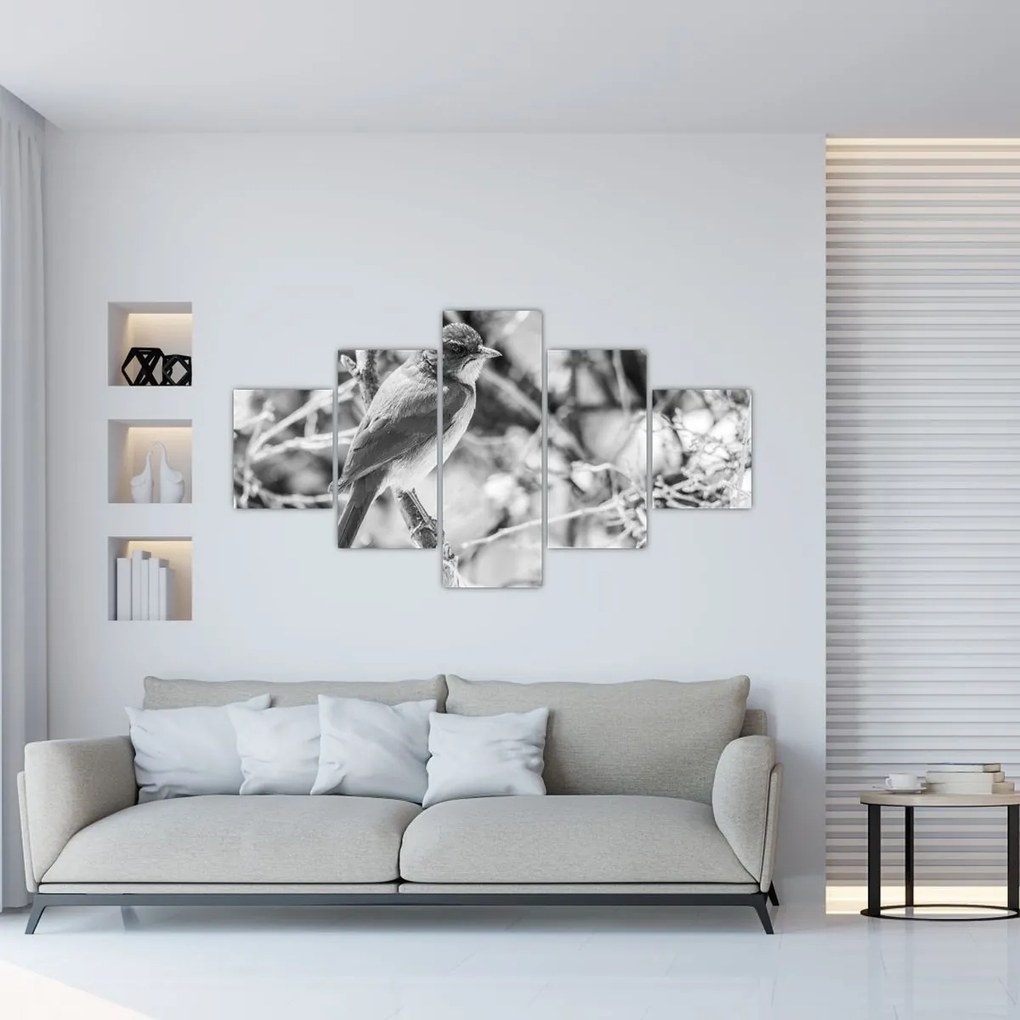 Obraz - Niebieski ptak zimą (125x70 cm)