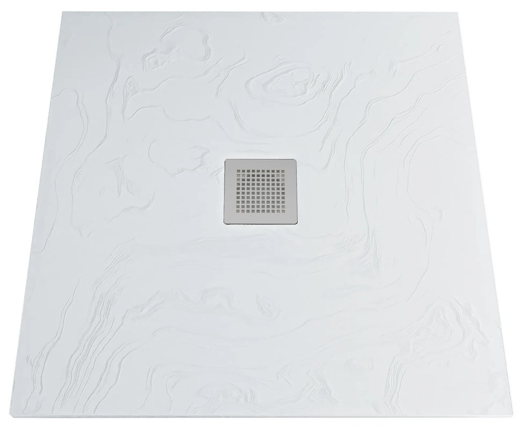 Brodzik z konglomeratu kwadratowy 90 x 90 DIAMO White