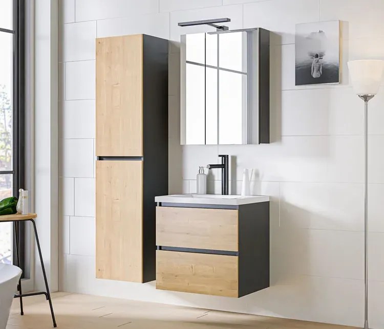 Wiszący słupek łazienkowy w stylu loft - Ondela 2X