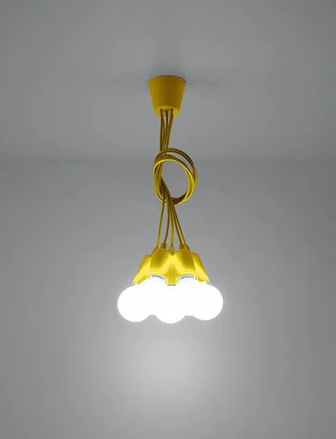 Żółta loftowa lampa wisząca - EX543 E4-B69