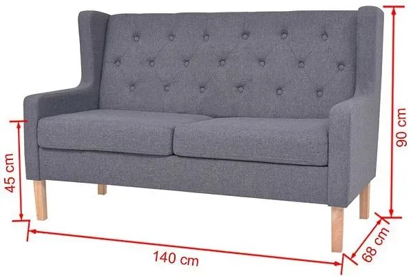 Dwuosobowa sofa Faselo 2G - szara