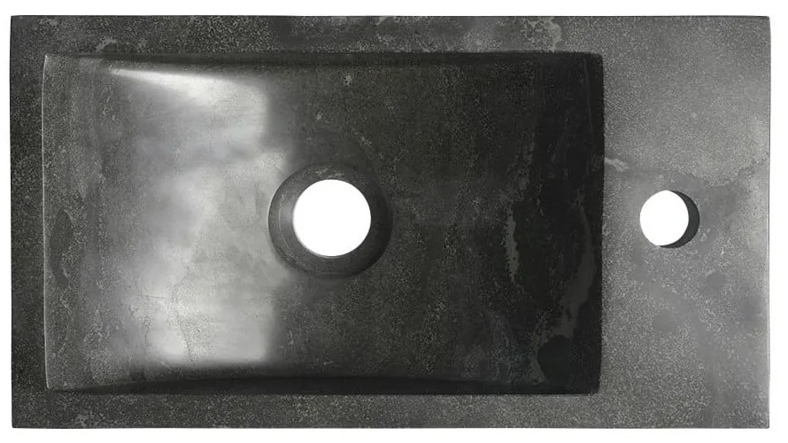 Czarna kamienna umywalka 40x22 cm Blok – Sapho