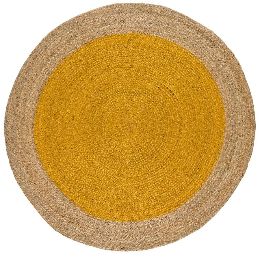Musztardowo-naturalny okrągły dywan ø 120 cm Mahon – Universal