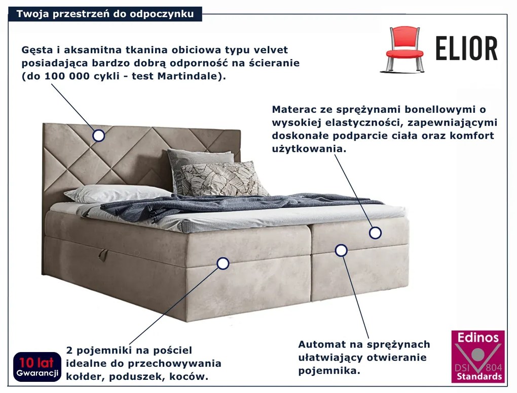 Beżowe łóżko kontynentalne 5 rozmiarów G9-N47