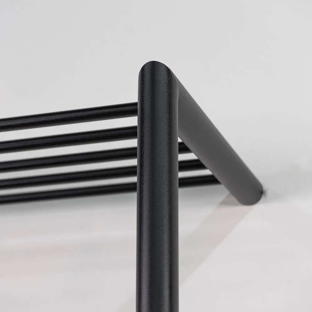 Czarny metalowy wieszak ścienny z półką Smooth – Spinder Design