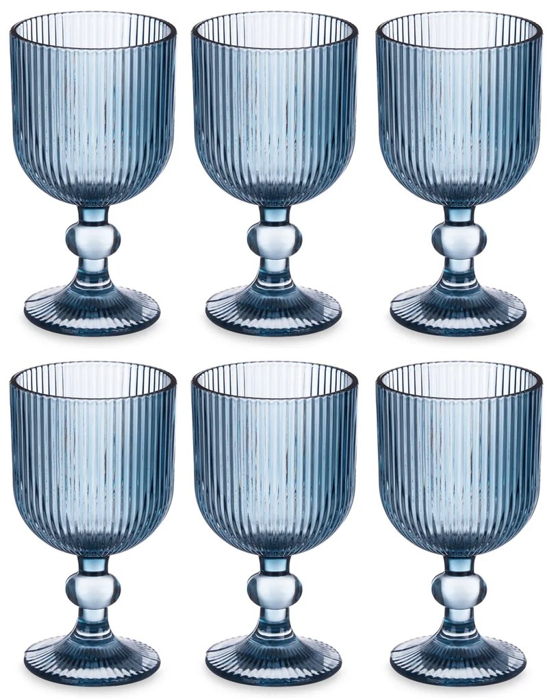 Zestaw kieliszków do wina LINES z ryflowanego szkła, 6 sztuk, 260 ml