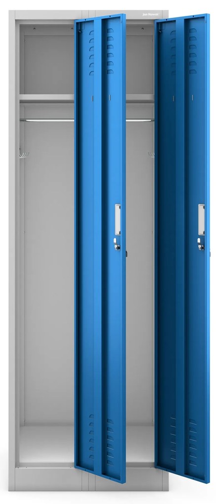 Szafka pracownicza metalowa czterokomorowa niebieska: KACPER II
