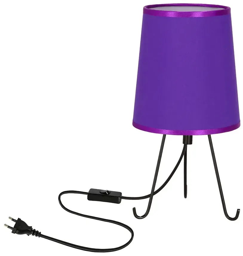 Fioletowa lampka stołowa z abażurem - D246 D6-M01