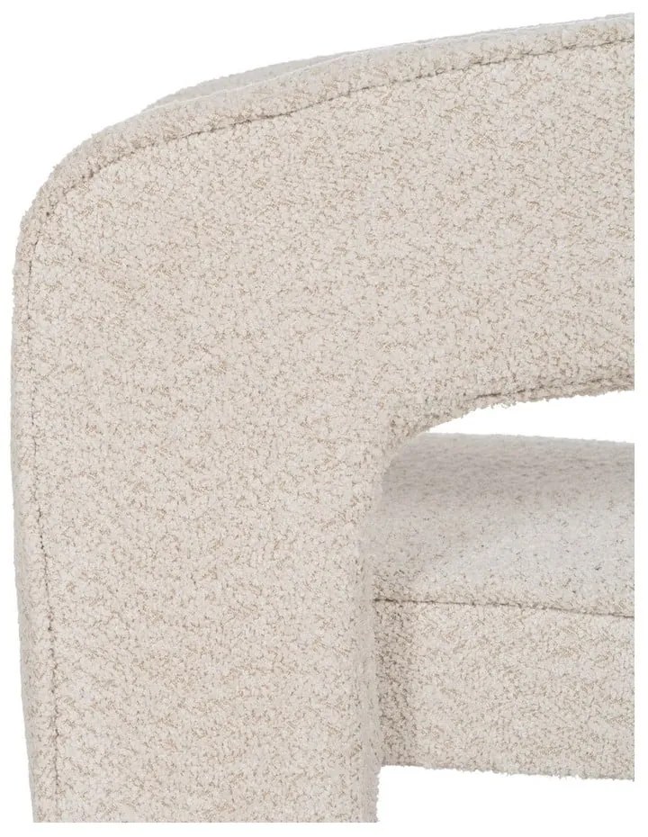 Beżowy fotel z materiału bouclé – Ixia