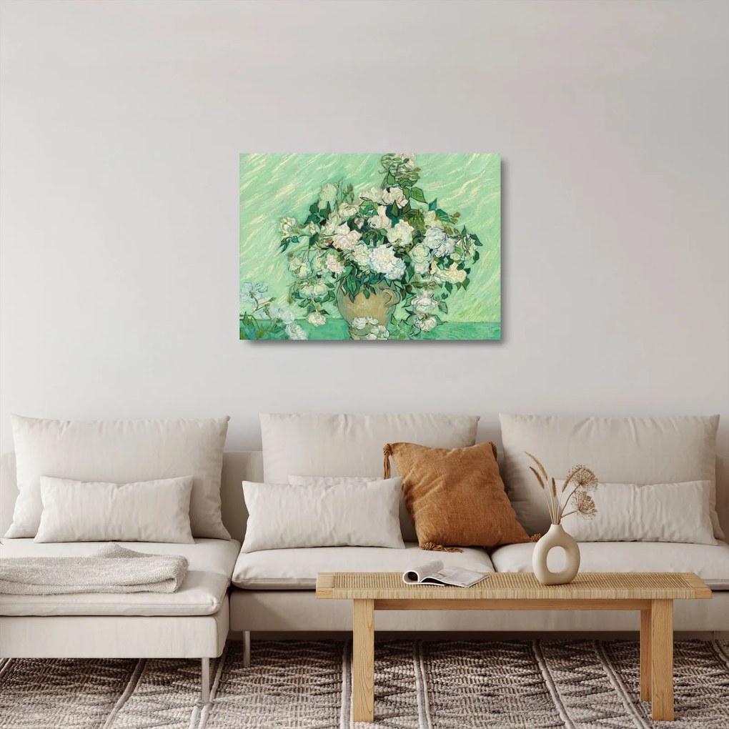 Obraz na szkle - Vincent van Gogh, Roses, reprodukcje (70x50 cm)