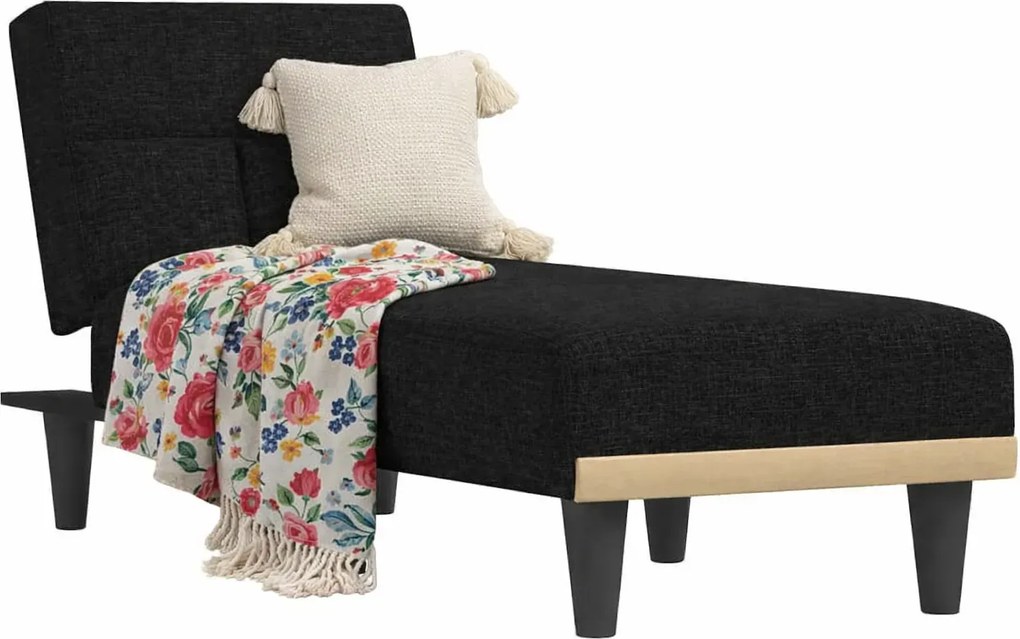 Czarny rozkładany fotel typu szezlong E8-F54