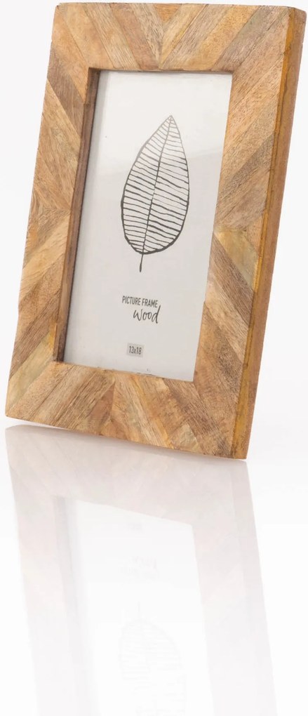 Ramka na zdjęcia z drewna mango PATCHWORK, 19 x 24 cm