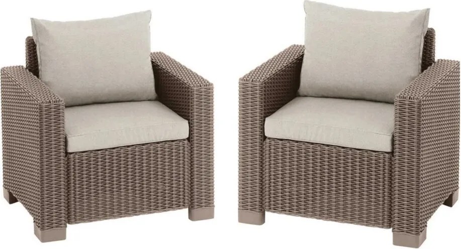Keter zestaw foteli ogrodowych California 83 x 68 x 72 cm, 2 szt., cappuccino