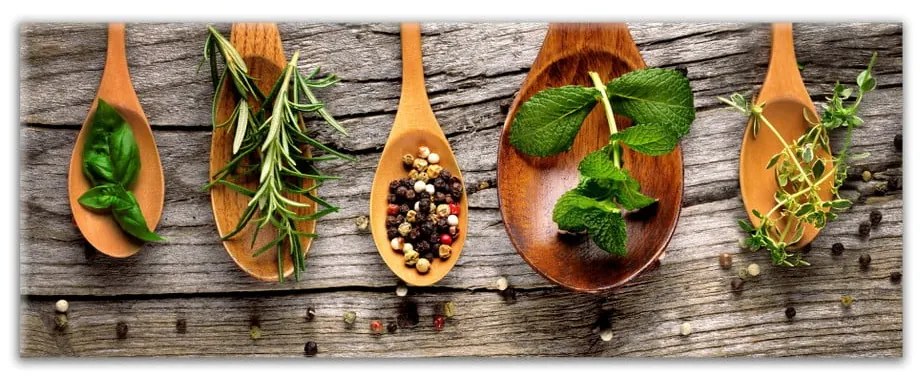 Obraz Styler Glasspik Kitchen Wooden Spoons, 30x80 cm
