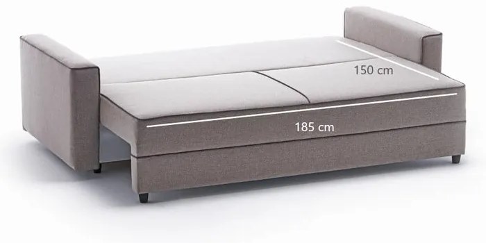 Jasnobrązowa rozkładana sofa 215 cm Ece – Artie