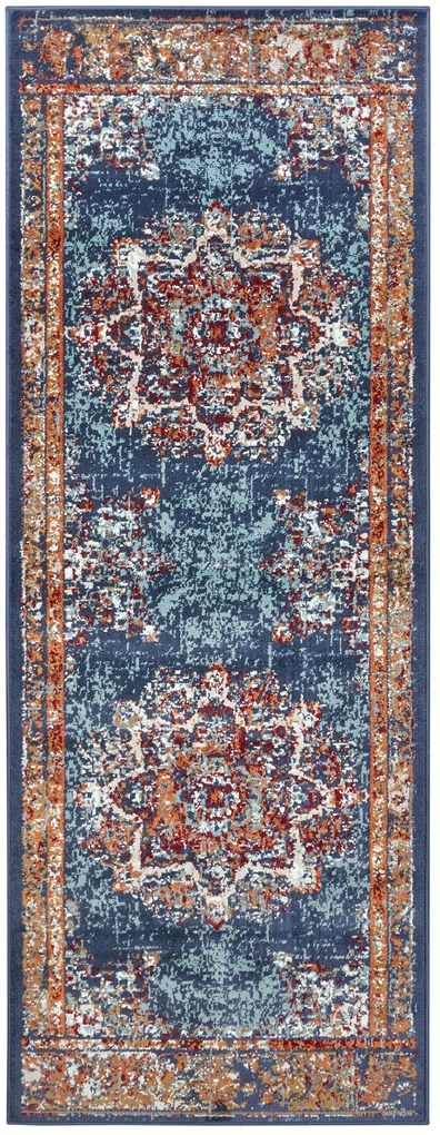 Dywan klasyczny Luxor Rozeta niebieski 80 cm x 240 cm
