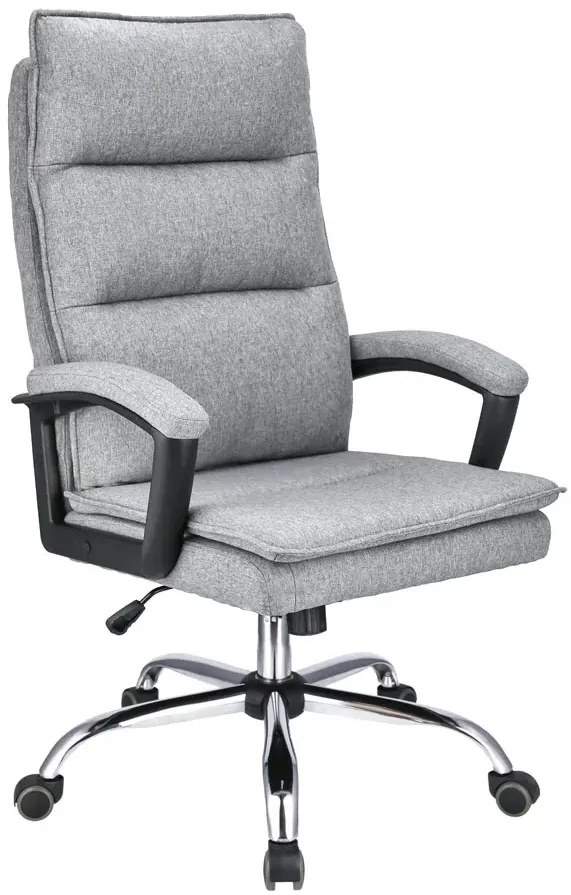 Jasnoszary fotel obrotowy tapicerowany T9-E33