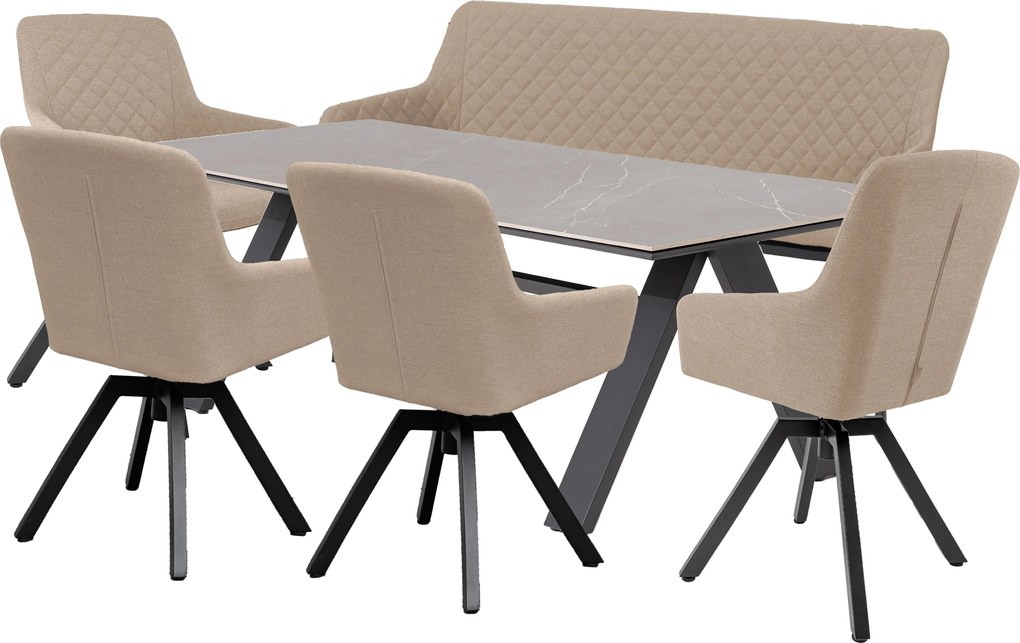 Doppler NOVA PARIS LIKA-TEX® ogrodowy zestaw wypoczynkowy 4+1+1 mocca