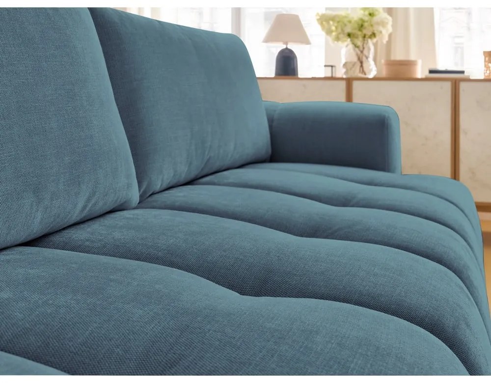 Niebieska rozkładana/ze schowkiem sofa 251 cm Fuji – Bobochic Paris