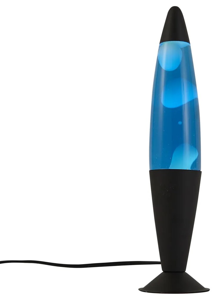Lampa lawa niebieska z białym woskiem z diodą LED - Molten Lava