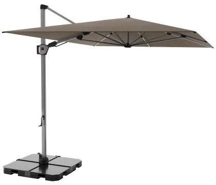 KNIRPS 320 x 320 cm - luksusowy wahadłowy parasol ogrodowy z drążkiem bocznym : Kolor parasola Knirps - Brązowy