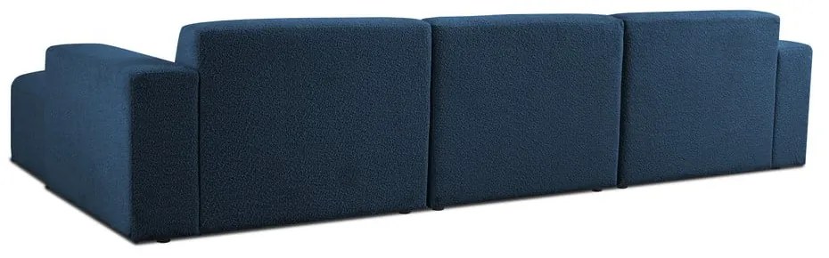 Ciemnoniebieski narożnik z materiału bouclé (prawostronny) Roxy – Scandic