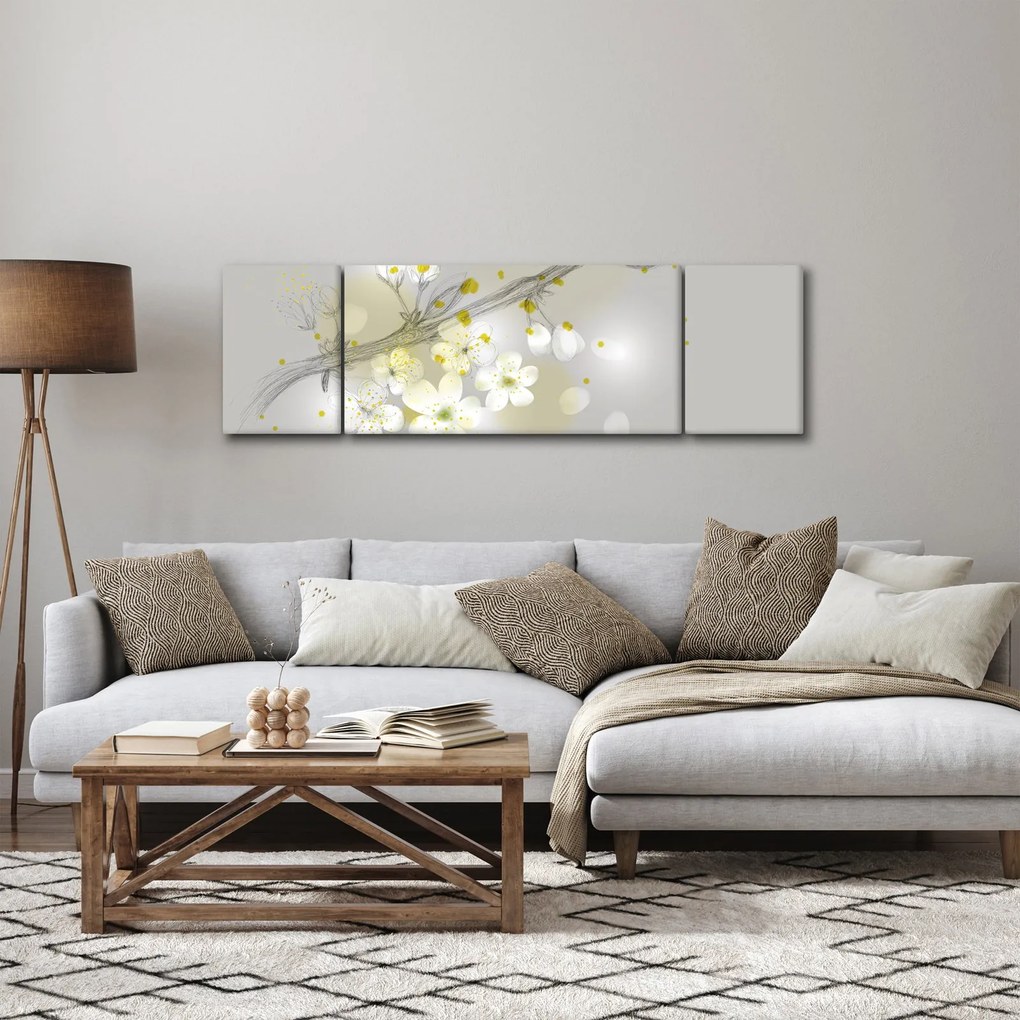 Obraz kwitnącej gałązki (170x50 cm)