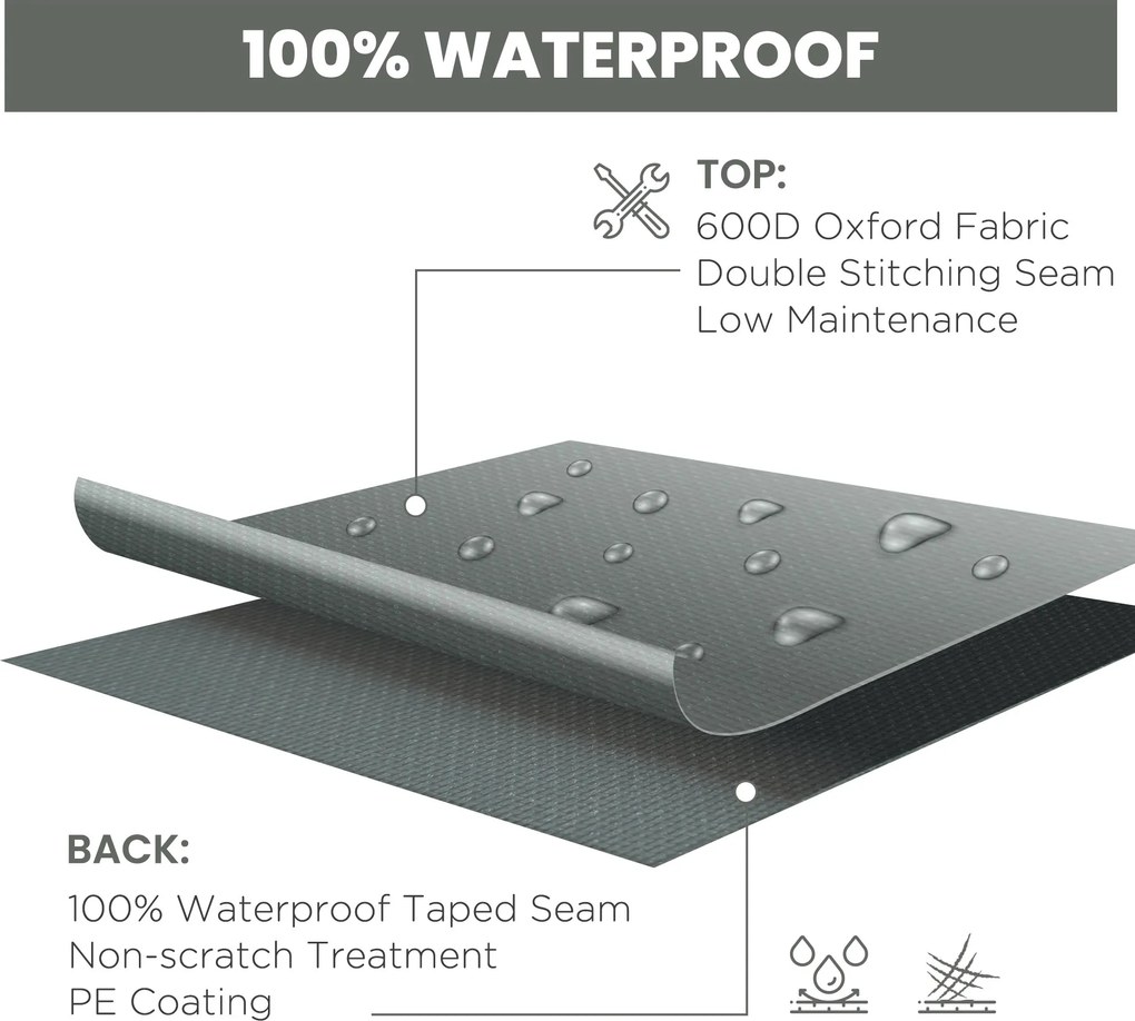 Outsunny Pokrowiec na meble ogrodowe odporny na zimę, wodoodporny, plandeka ochronna Oxford 275 x 205 x 90 cm Ciemnoszary | Aosom PL