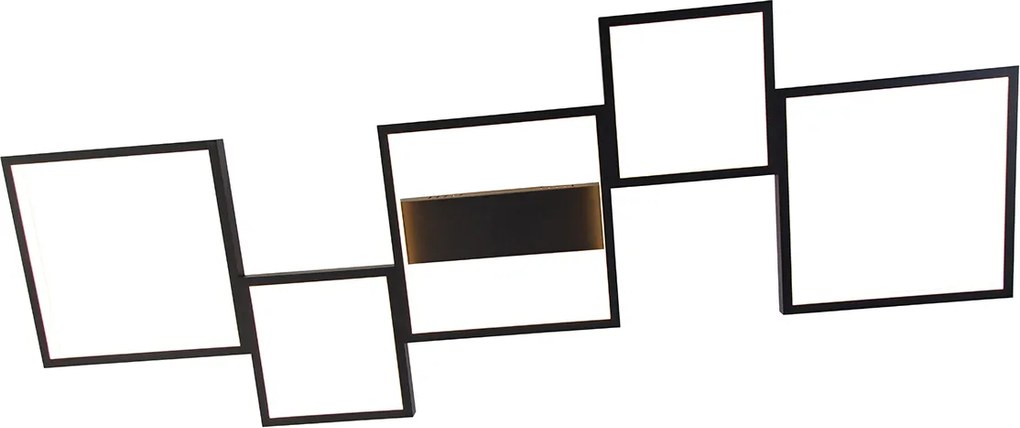 Lampa sufitowa czarna w komplecie z LED 3-stopniowy ściemniacz 5-świateł - Lejo