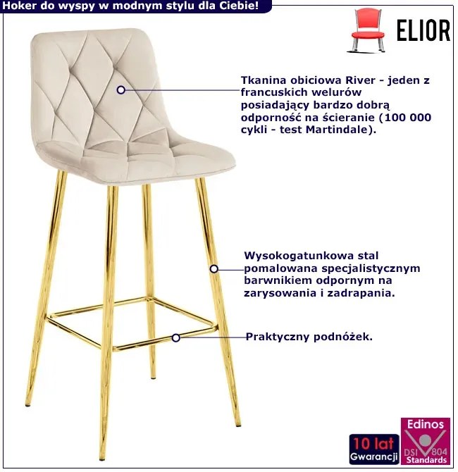 Hoker welurowy beżowy glamour G4-F89