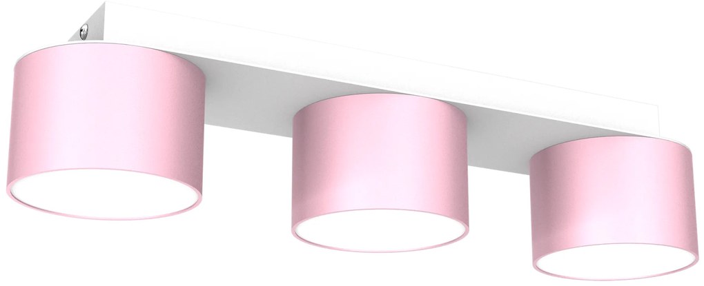 Lampa sufitowa DIXIE Pink/White 3xGX53, potrójna, na listwie, różowa