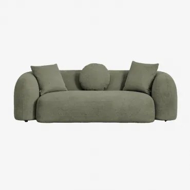 Sofa 3-osobowa Z Szenilu Coco Tkaniny Szenil Salvia Zieleń - Sklum