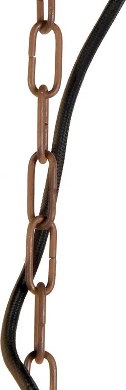 Industrialna lampa wisząca rdzawo-brązowa ze złotym wnętrzem - Engine