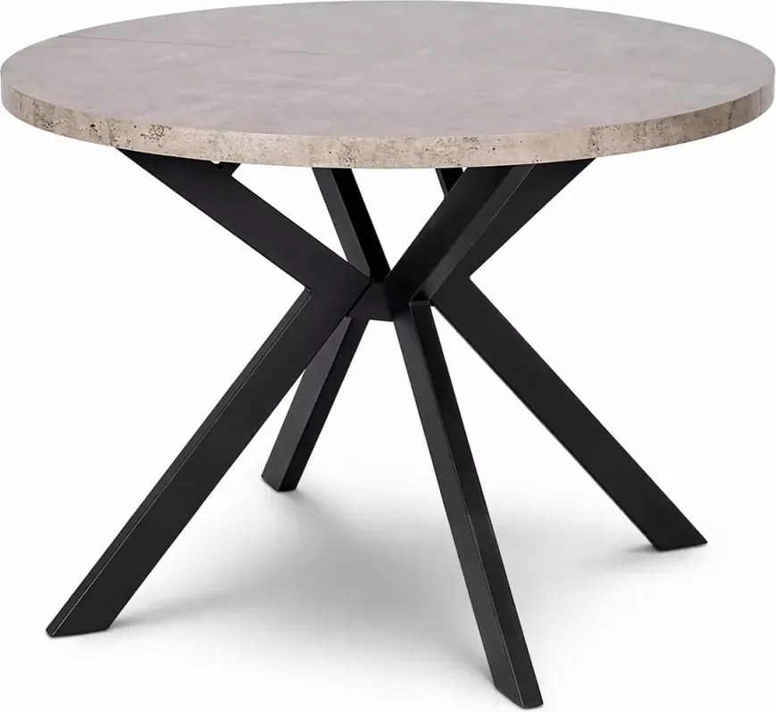 Okrągły stół Sorino z funkcją rozkładania 100-250 cm z blatem z płyty MDF i metalowymi nogami