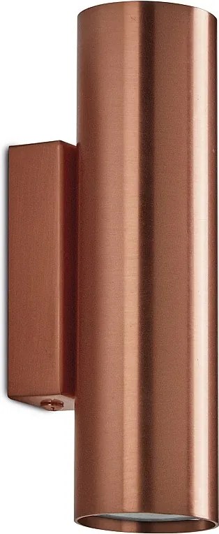 Nowoczesny kinkiet TANIA - H 20,2 cm - 2X GU10 50W - góra i dó? - stal i mied? - IP20