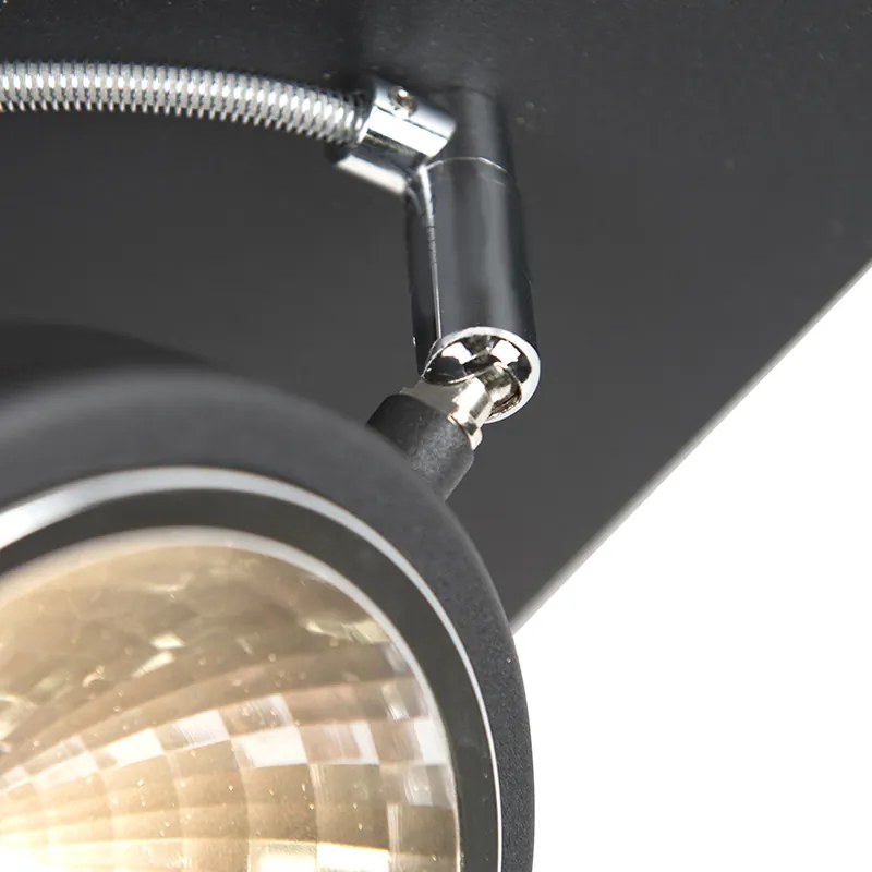 Designerski reflektor czarny 4-światłowy regulowany - Nox Nowoczesny Oswietlenie wewnetrzne